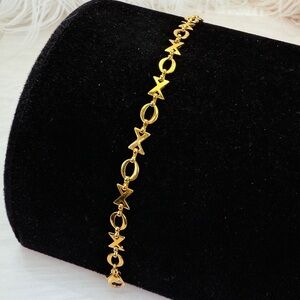 Goldtone XO Chain Link Bracelet